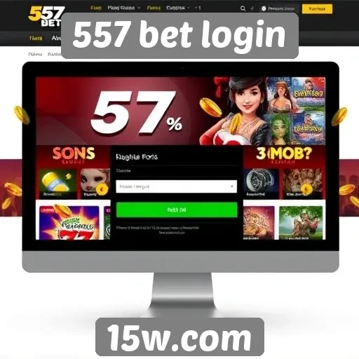 Análise da interface do site 557 bet login